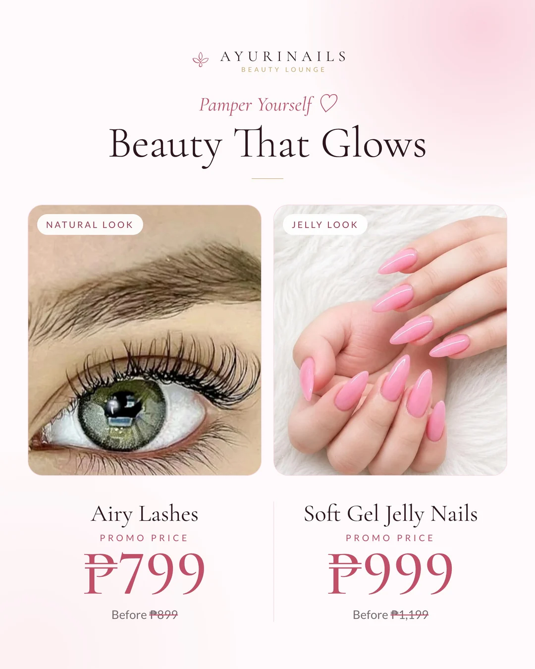 AyuriNails promo: Airy Lashes ₱799 and Jelly Nails ₱999, nail salon Poblacion Makati